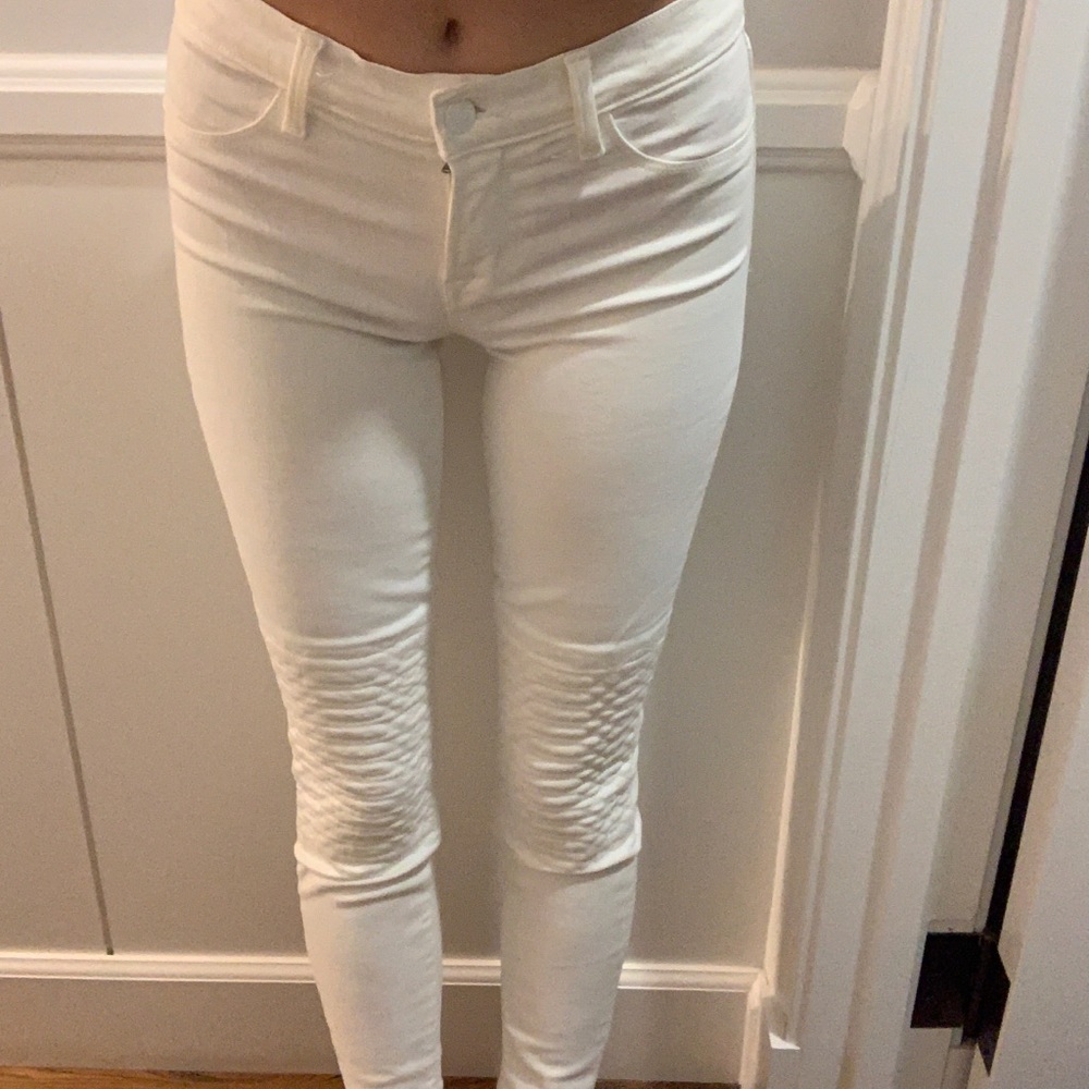 j brand white denim jeans